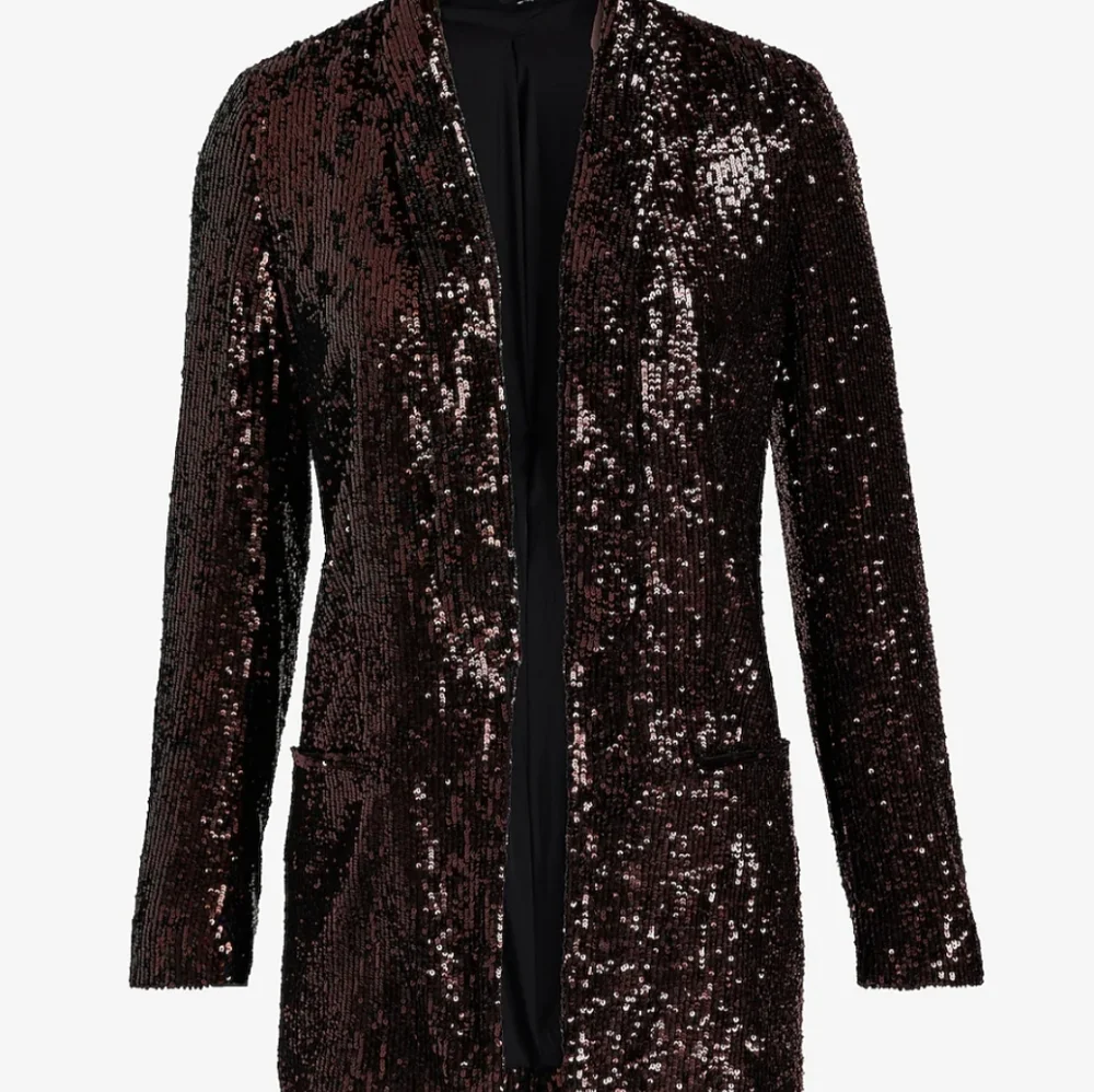 Express Sequin Open Front Boyfriend Blazer, Fully Lined, Size XL 16/18 - Picture 3 of 16